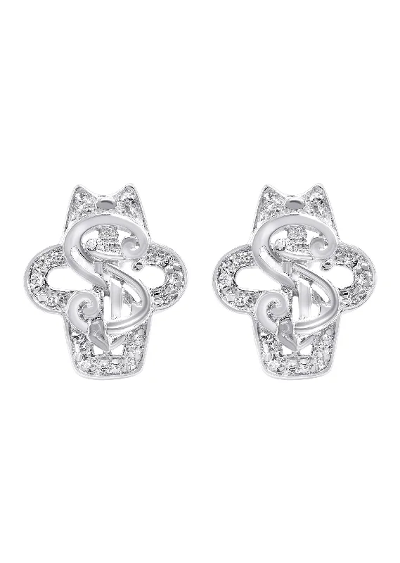 The Biggest Jewelry Sale Of The Year Is Here Silver Dollar Sign CZ Stud Earrings | Appx. 5.6 Grams The Biggest Jewelry Sale Of The Year Is Here Silver Dollar Sign CZ Stud Earrings | Appx. 5.6 Grams