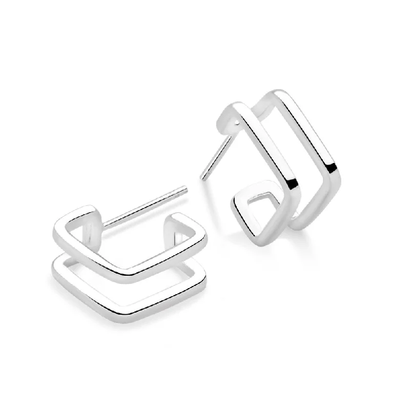 Celebrate Every Occasion With Sparkling Savings Silver Cubist Hoops