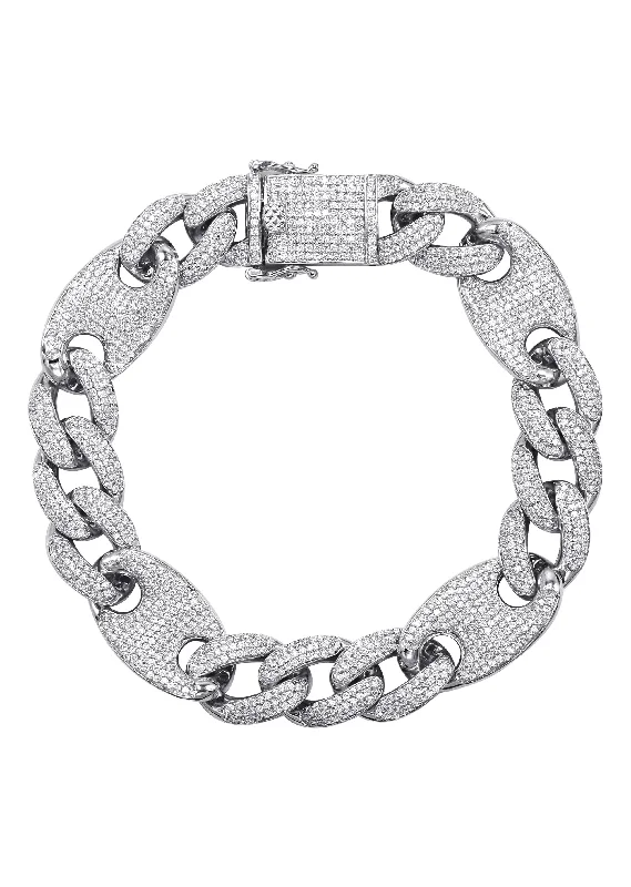 Everyday Jewelry Essentials Now On Sale Silver White Ice Figaro Mariner Bracelet