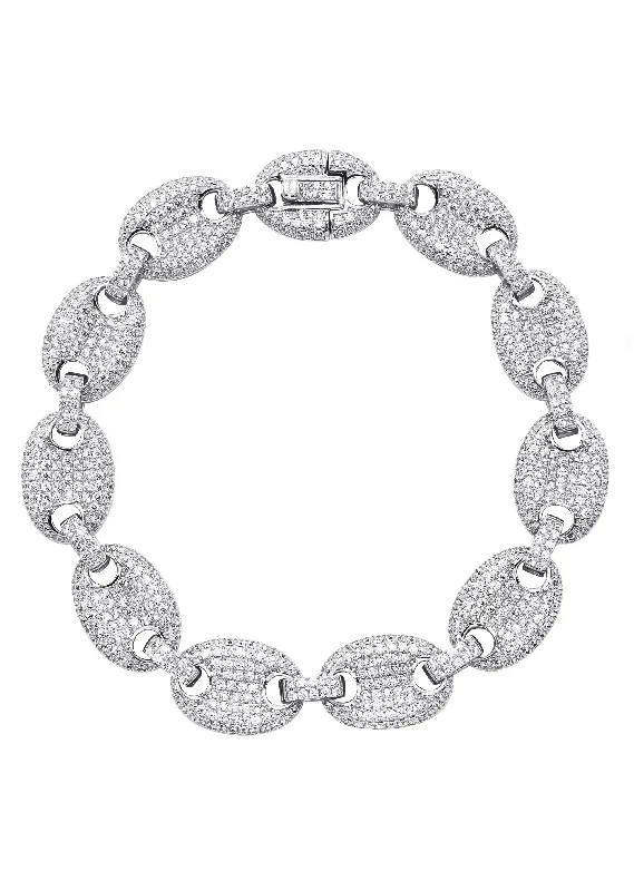 Elevate Your Outfit With Discounted Statement Jewelry Silver White Iced Puff Bracelet Elevate Your Outfit With Discounted Statement Jewelry Silver White Iced Puff Bracelet