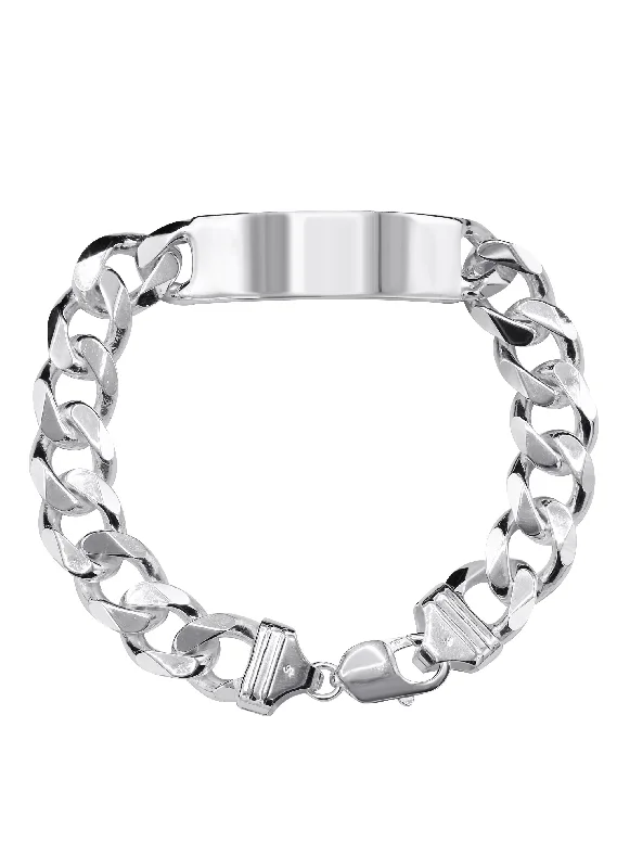 Dazzle In Elegance With Our Biggest Jewelry Sale Silver White ID Cuban Bracelet