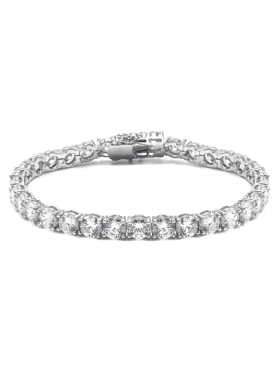 Celebrate Every Occasion With Sparkling Savings Silver White Tennis Bracelet