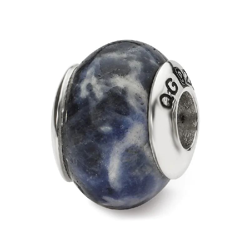 Trending Jewelry Now At Unbeatable Prices Sodalite Stone & Sterling Silver Bead Charm, 13mm