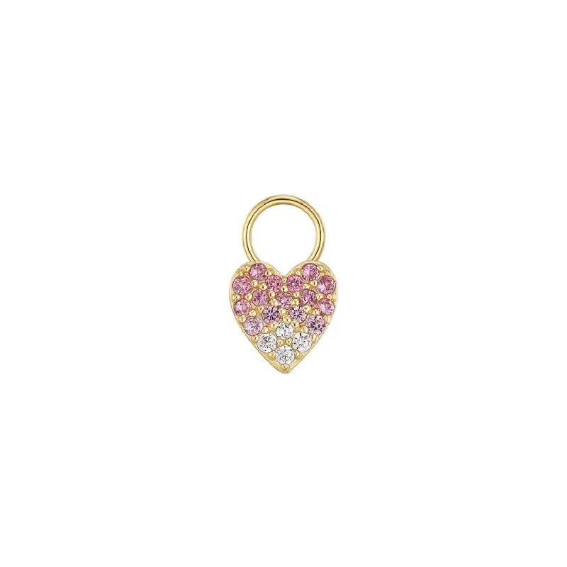Seasonal Jewelry Clearance – Best Styles At The Lowest Prices Solid Cz Heart Hoop Charm (Pink Ombre) Seasonal Jewelry Clearance – Best Styles At The Lowest Prices Solid Cz Heart Hoop Charm (Pink Ombre)