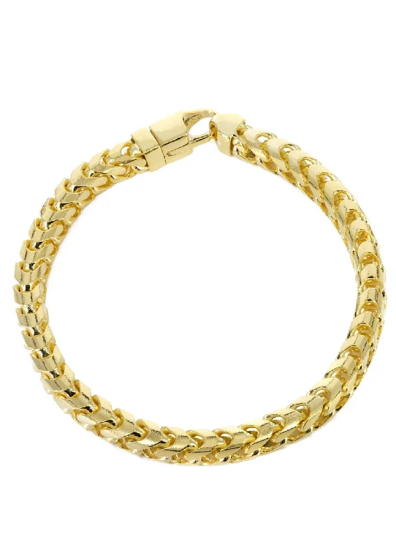 Affordable Luxury Jewelry For Every Occasion Solid Mens Franco Bracelet 10K/14K Yellow Gold Affordable Luxury Jewelry For Every Occasion Solid Mens Franco Bracelet 10K/14K Yellow Gold