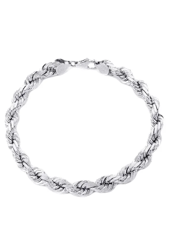 Exclusive Jewelry Offers – Sparkle For Less Solid Mens Rope Bracelet 10K/14K White Gold Exclusive Jewelry Offers – Sparkle For Less Solid Mens Rope Bracelet 10K/14K White Gold
