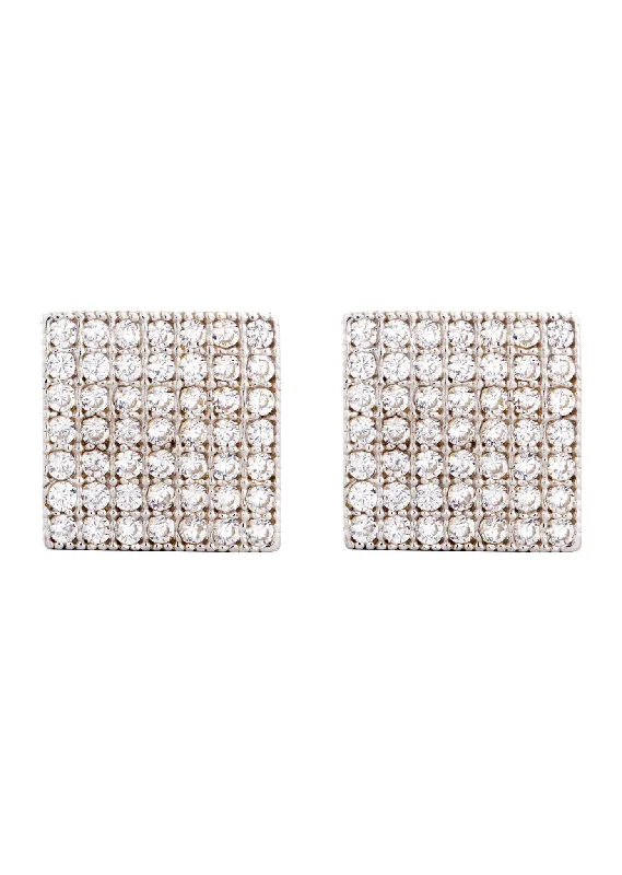 Luxury Jewelry At Unbeatable Discounts 10K Square Gold Earrings For Men | Appx 3/8 Inches Wide Luxury Jewelry At Unbeatable Discounts 10K Square Gold Earrings For Men | Appx 3/8 Inches Wide
