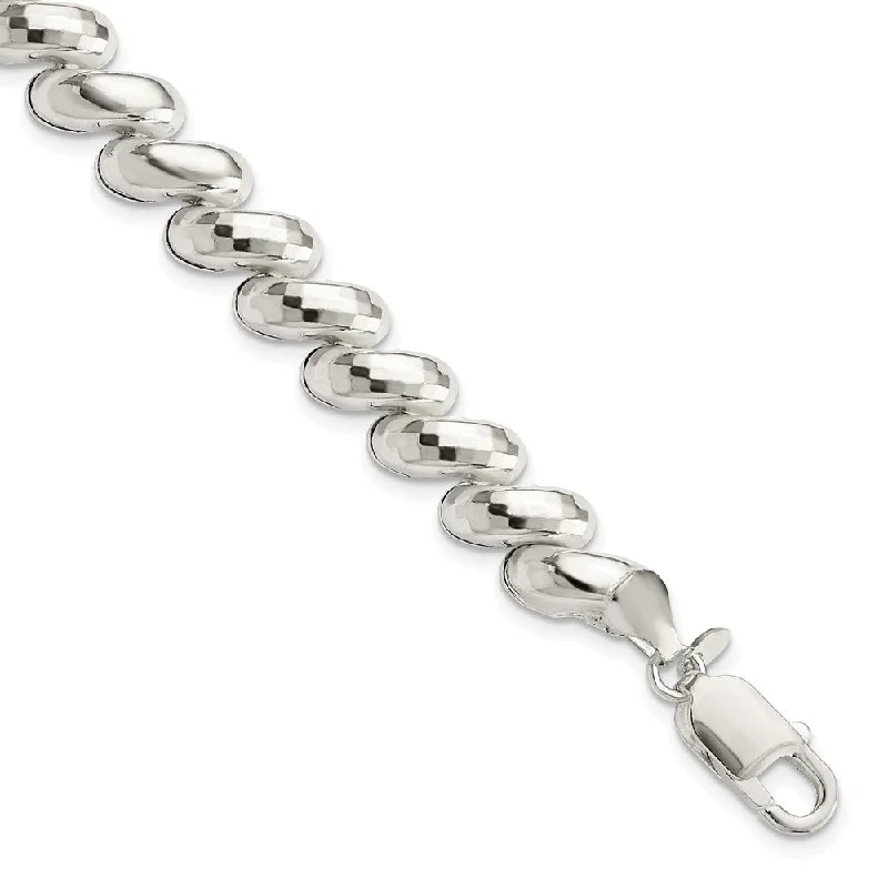 Elegant Necklaces And Bracelets At Limited-Time Offers Sterling Silver 9mm Diamond Cut San Marco Chain Bracelet, 7.5 Inch Elegant Necklaces And Bracelets At Limited-Time Offers Sterling Silver 9mm Diamond Cut San Marco Chain Bracelet, 7.5 Inch