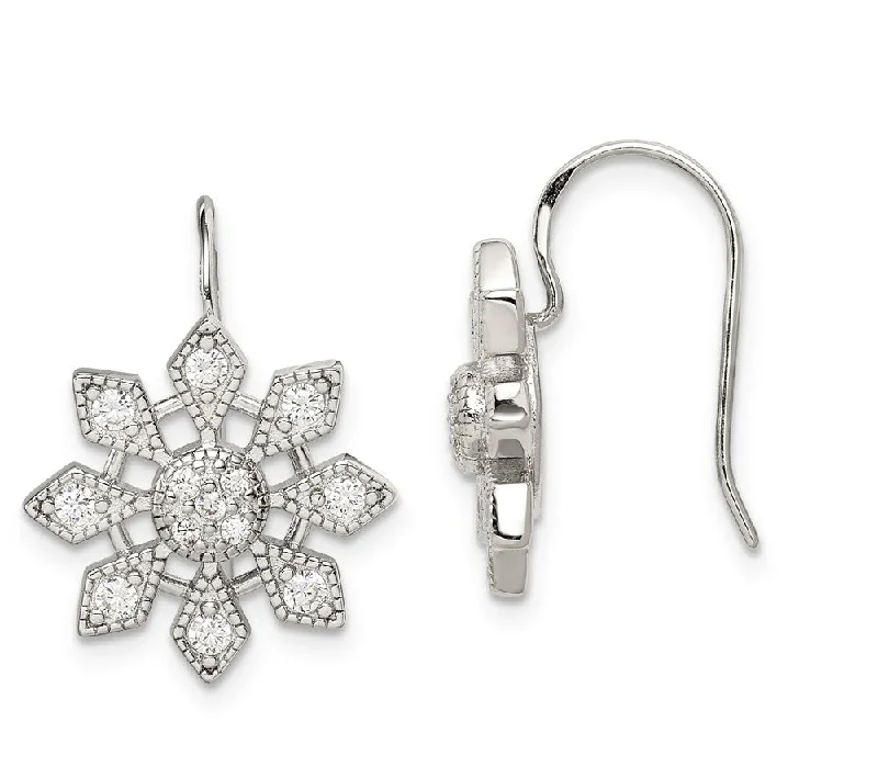 Stunning Jewelry At Even More Stunning Prices Sterling Silver Cubic Zirconia Snowflake Earrings