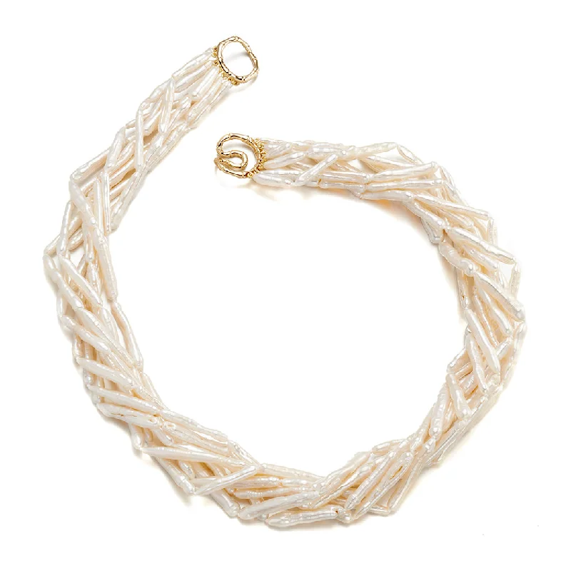 Get Ready To Sparkle – Special Jewelry Discounts 8-Strand Stick Pearl Twist Necklace Get Ready To Sparkle – Special Jewelry Discounts 8-Strand Stick Pearl Twist Necklace