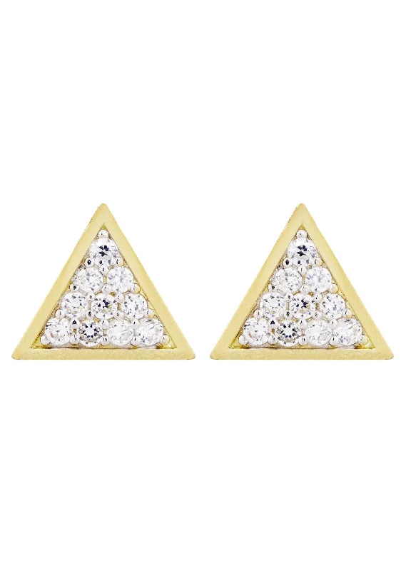 Huge Savings On Timeless Jewelry Collections 10K Triangle Gold Earrings For Men | Appx 1/2 Inches Wide Huge Savings On Timeless Jewelry Collections 10K Triangle Gold Earrings For Men | Appx 1/2 Inches Wide