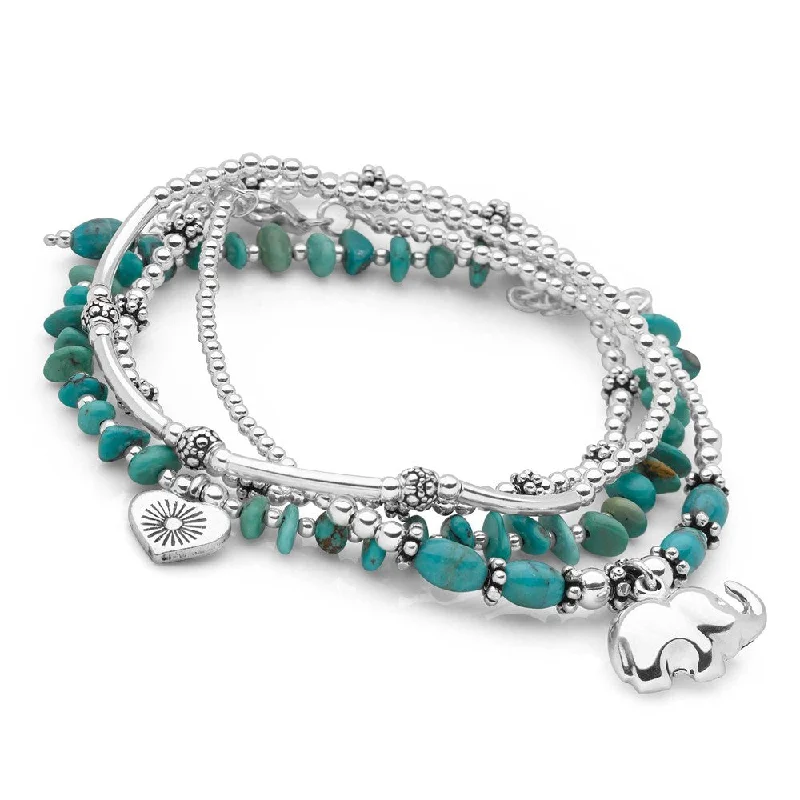 Premium Diamond Jewelry At Once-In-A-Lifetime Discounts Turquoise Elephant Bracelet Stack
