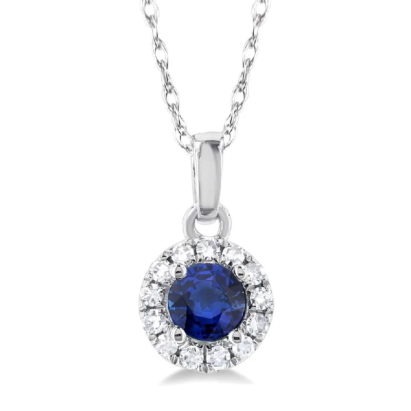 Trending Jewelry Styles Now At Limited-Time Discounts 10K White Gold Sapphire And Diamond Halo Pendant Necklace Trending Jewelry Styles Now At Limited-Time Discounts 10K White Gold Sapphire And Diamond Halo Pendant Necklace