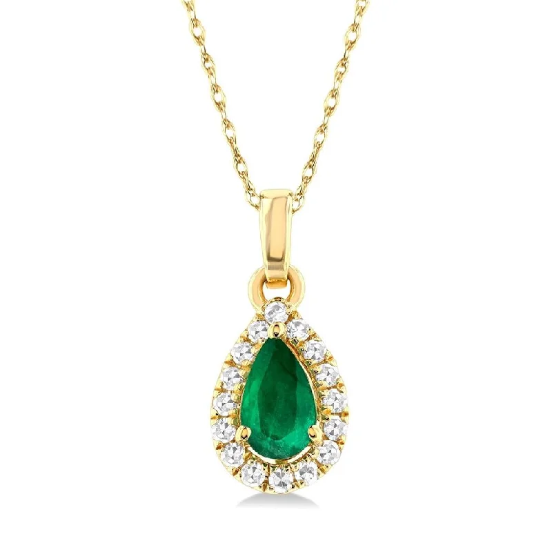 Handcrafted Jewelry Sale – Unique Designs At Low Prices 10K Yellow Gold Emerald And Diamond Halo Pendant Necklace Handcrafted Jewelry Sale – Unique Designs At Low Prices 10K Yellow Gold Emerald And Diamond Halo Pendant Necklace