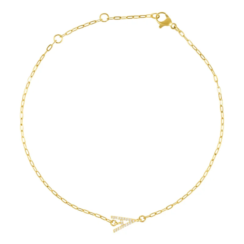 Shop Signature Jewelry Styles At Exclusive Prices 14k Gold Plated Pave CZ Sideways Initial Anklet Shop Signature Jewelry Styles At Exclusive Prices 14k Gold Plated Pave CZ Sideways Initial Anklet