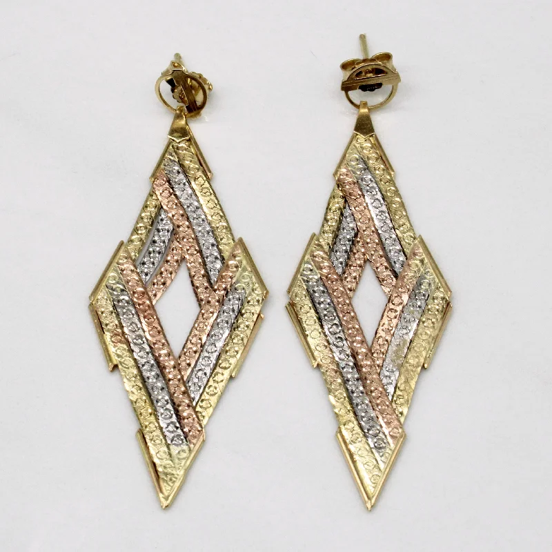 Don't Miss Out On Jaw-Dropping Jewelry Discounts 14k Tri Tone Gold Woven Earrings
