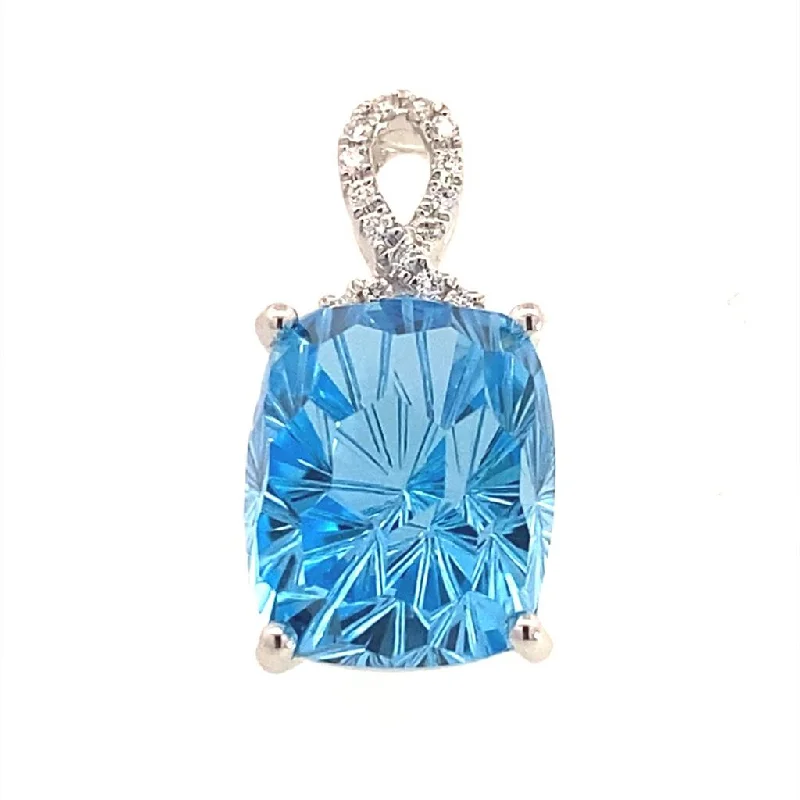 Exclusive Jewelry Sale – Sparkle For Less 14K White Gold Blue Topaz And Diamond Pendant Exclusive Jewelry Sale – Sparkle For Less 14K White Gold Blue Topaz And Diamond Pendant
