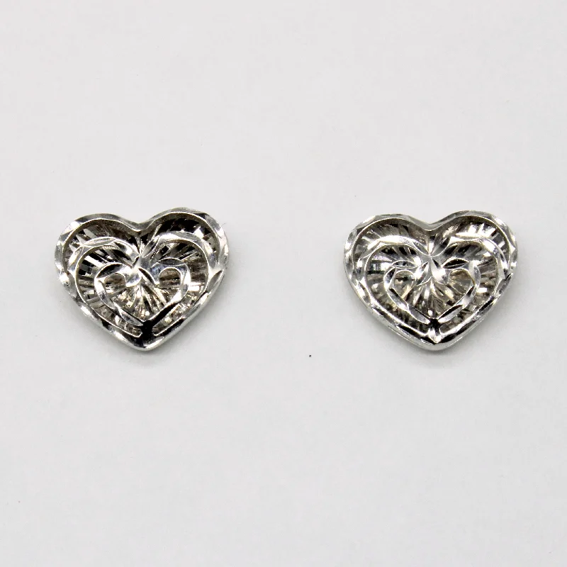 Versatile Layering Jewelry For Effortless Chic 14k White Gold Heart Earrings