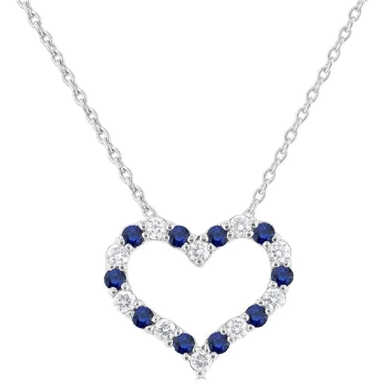 Holiday Jewelry Sale – Perfect Gifts At The Best Prices 14K White Gold Sapphire And Diamond Heart Pendant Holiday Jewelry Sale – Perfect Gifts At The Best Prices 14K White Gold Sapphire And Diamond Heart Pendant