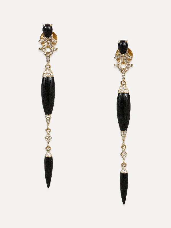Jewelry Sale – Exclusive Styles At Lower Prices 14K Black Onyx & Diamond Drop Studs