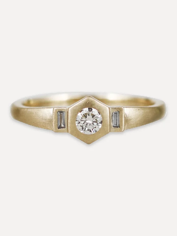 Your Dream Jewelry At Dream Prices 14K Brilliant Diamond Trio Signet Ring