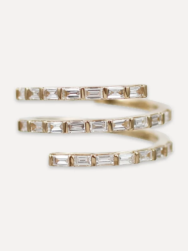 Dazzle With Discounts – Shop Jewelry On Sale 14K Baguette Diamond Coil Ring