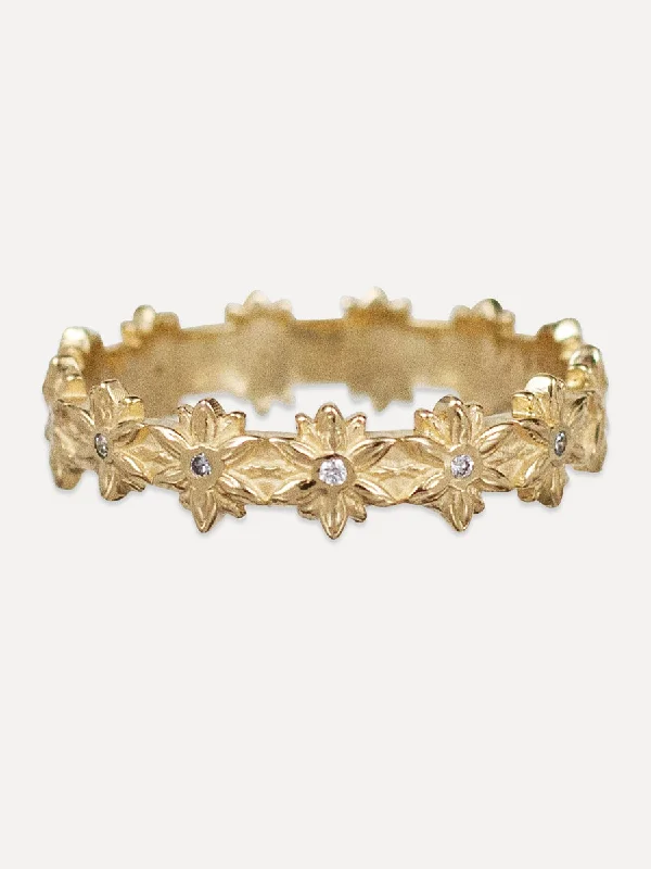 The Perfect Jewelry Piece At The Perfect Price 14K Diamond Daisy Chain Band