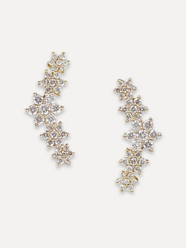 Stunning Jewelry At Even More Stunning Prices 14K Diamond Daisy Chain Climber Studs Stunning Jewelry At Even More Stunning Prices 14K Diamond Daisy Chain Climber Studs