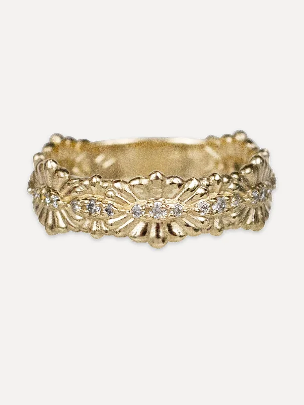 Gorgeous Jewelry, Limited-Time Savings 14K Diamond Laurel Floral Band