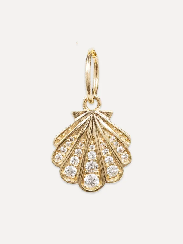 Elegant Jewelry Styles At Budget-Friendly Prices 14K Diamond Seashell Charm