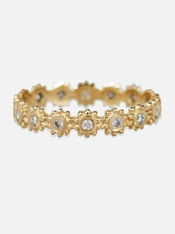 Breathtaking Jewelry, Breathtaking Prices 14K Diamond Sunflower Band