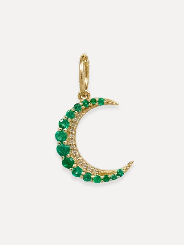 Elegant Jewelry, Affordable Luxury – Shop Now 14K Emerald Crescent Moon Charm