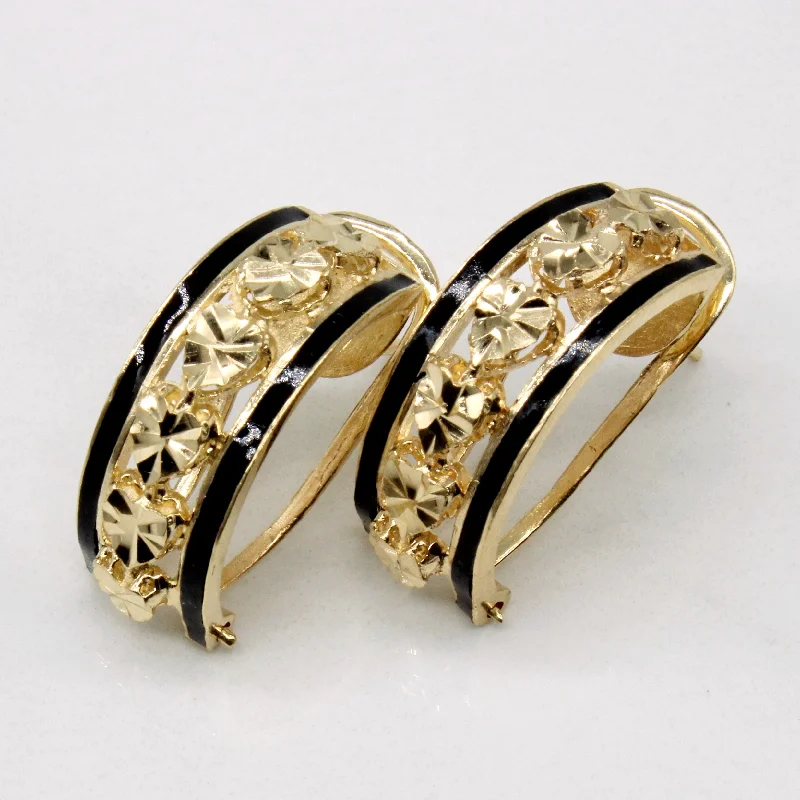 Elegant Jewelry Styles At Budget-Friendly Prices 14k Yellow Gold & Enamel Earrings