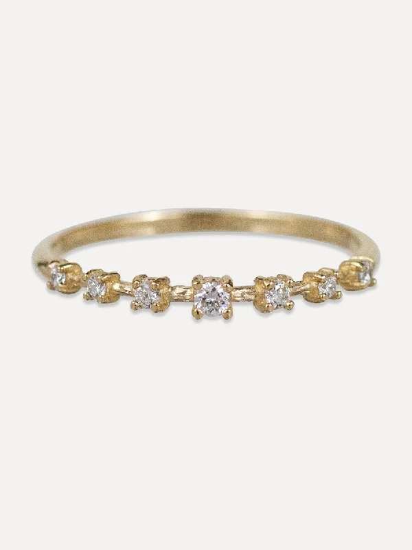 Timeless Elegance At Unbelievable Discounts 14K Seven Diamond Station Ring