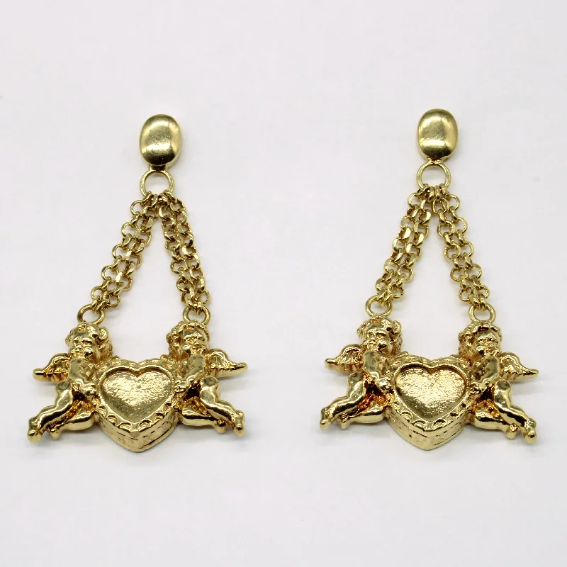 Modern Jewelry At Exclusive Discounts – Shop Today 18k Yellow Gold Cherub Drop Earrings Modern Jewelry At Exclusive Discounts – Shop Today 18k Yellow Gold Cherub Drop Earrings