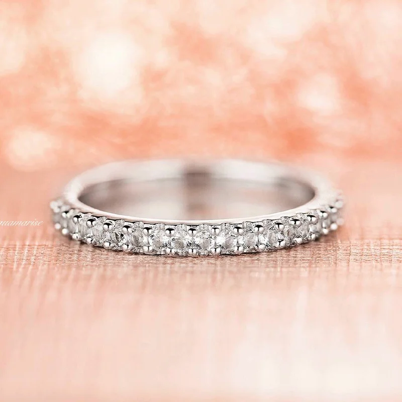 Timeless Elegance At Unbelievable Discounts Simulated Diamond Wedding Band- Sterling Silver