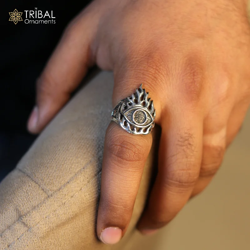 Last Chance To Shop High-End Jewelry At Markdown Prices 925 sterling silver seeing eye design ring men's Jewelry sr767
