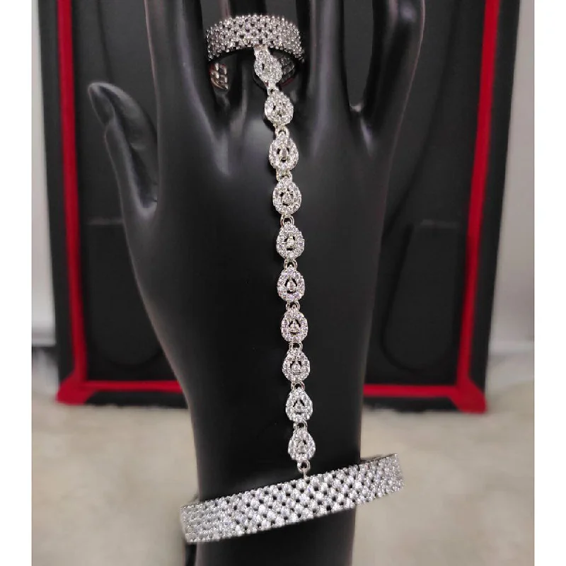 Shop Dazzling Jewelry At The Best Prices Aamrapali Silver Plated AD Hand Harness