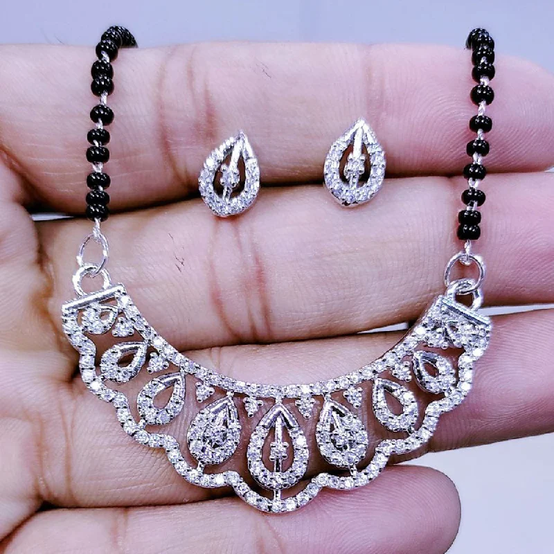 Exclusive Online Jewelry Sale – Don't Wait Aamrapali Silver Plated Austrian Stone Manglasutra Exclusive Online Jewelry Sale – Don't Wait Aamrapali Silver Plated Austrian Stone Manglasutra