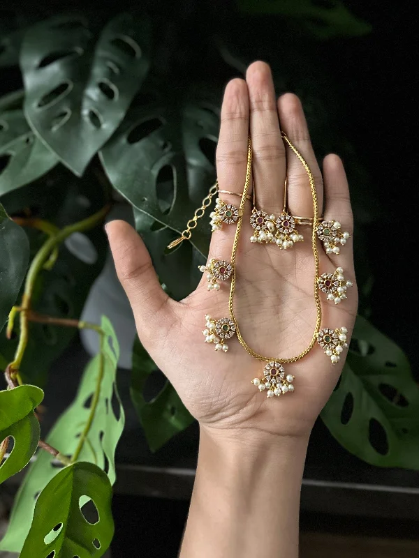 Get Your Favorite Jewelry At The Best Price AD Chakra Guttapusalu set