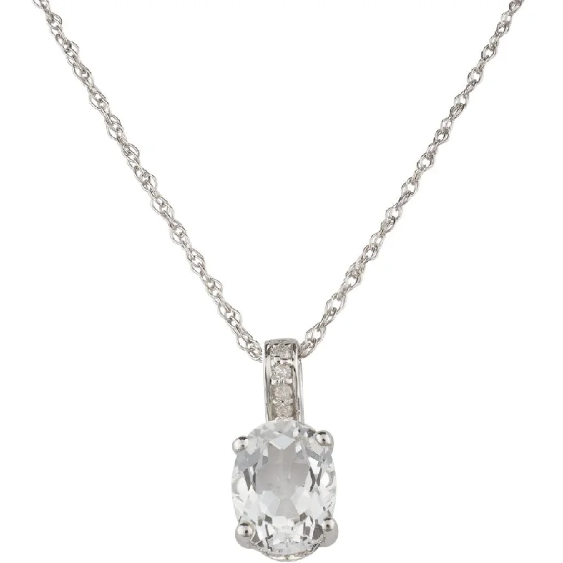 Exclusive Jewelry Offers – Sparkle For Less April Birthstone Pendant: 14K White Gold Diamond And Oval White Topaz Pendant Necklace Exclusive Jewelry Offers – Sparkle For Less April Birthstone Pendant: 14K White Gold Diamond And Oval White Topaz Pendant Necklace