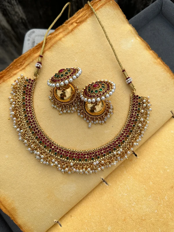 Elegant Jewelry Styles At Budget-Friendly Prices Attham Guttapusalu with Jhumkas
