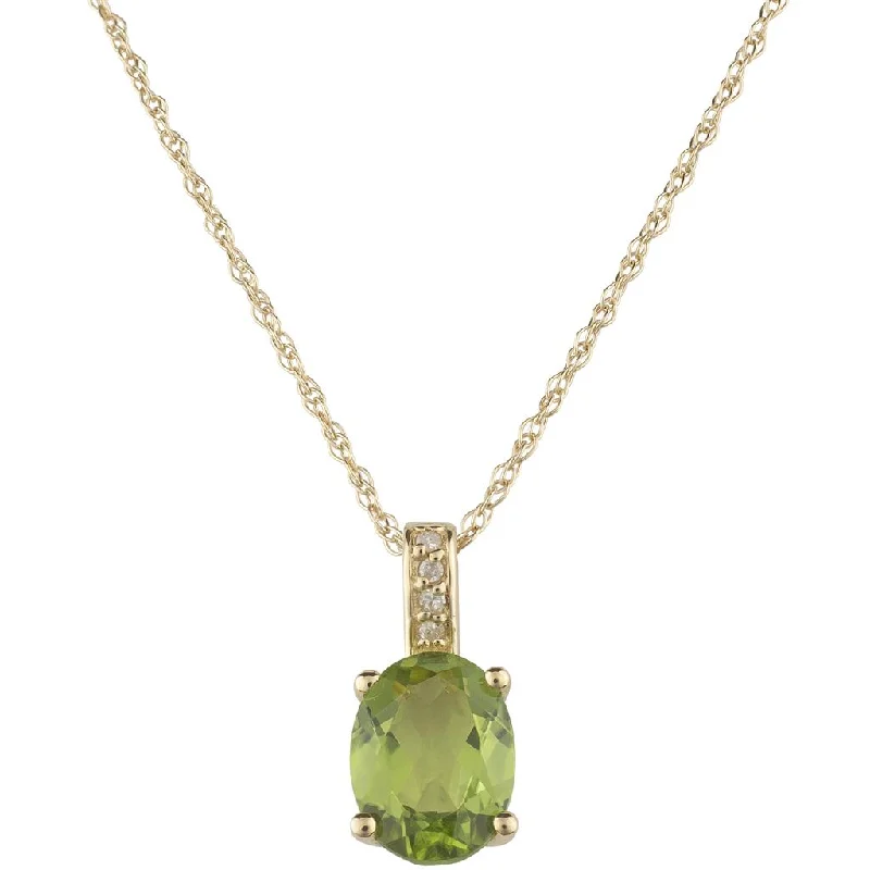 Grab Your Favorite Jewelry At The Lowest Prices August Birthstone Pendant: 14K Yellow Gold Diamond And Oval Peridot Drop Pendant Necklace Grab Your Favorite Jewelry At The Lowest Prices August Birthstone Pendant: 14K Yellow Gold Diamond And Oval Peridot Drop Pendant Necklace