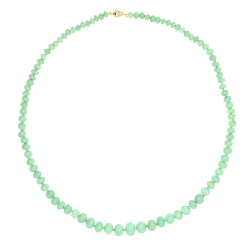Luxury Jewelry At Unbeatable Discounts Beaded Chrysoprase Necklace - Large, Bright Green Luxury Jewelry At Unbeatable Discounts Beaded Chrysoprase Necklace - Large, Bright Green
