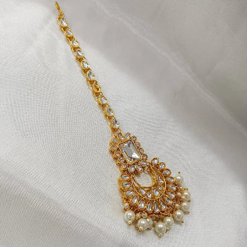 Handmade Pearl Jewelry For Timeless Elegance Bhavi Jewels Gold Plated Maangtikka