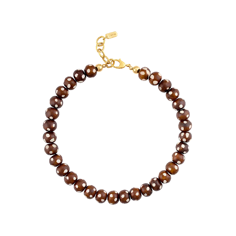Versatile Layering Jewelry For Effortless Chic Brown Polka Dot Necklace
