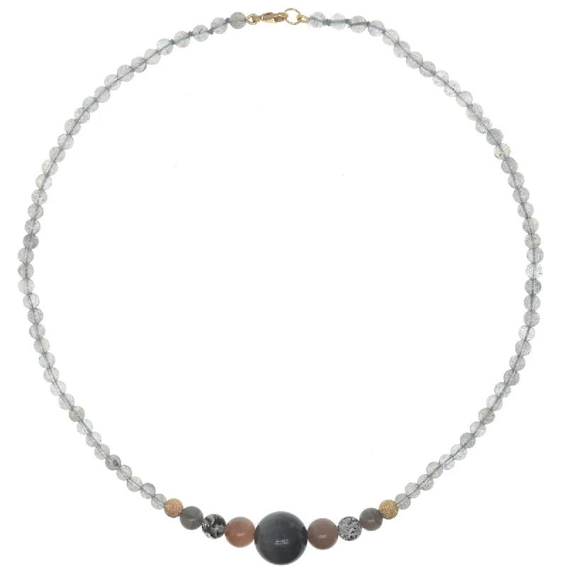 Romantic Heart-Shaped Jewelry For Special Gifts Bubbles Necklace - Labradorite