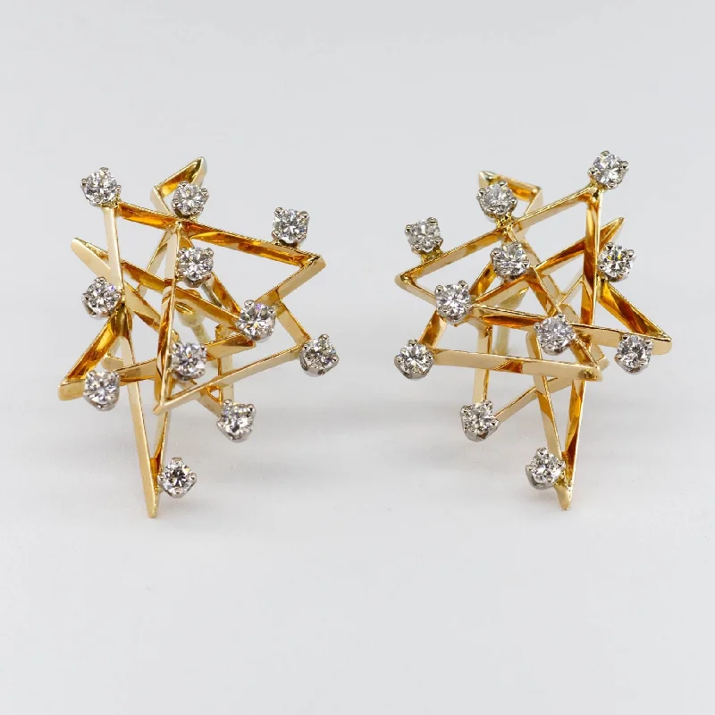 Trending Jewelry Styles Now At Limited-Time Discounts 'Cavelti' Geometric Diamond 18k Earrings | 1.1ctw | Trending Jewelry Styles Now At Limited-Time Discounts 'Cavelti' Geometric Diamond 18k Earrings | 1.1ctw |