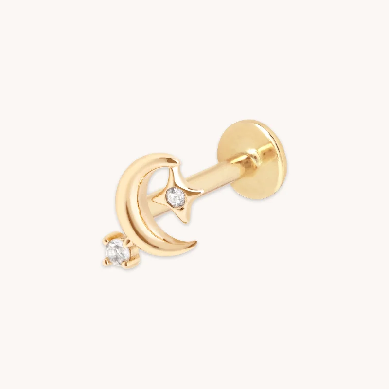 Jewelry Clearance – Final Chance To Save Big Celestial Moon Piercing Stud in Solid Gold Jewelry Clearance – Final Chance To Save Big Celestial Moon Piercing Stud in Solid Gold