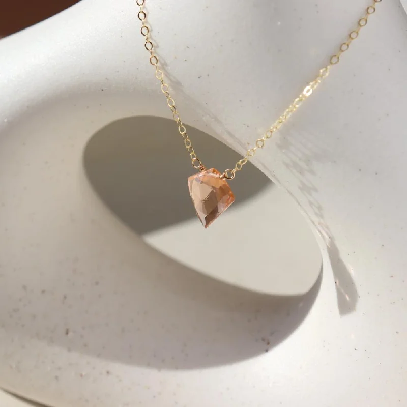 Customized Silver Jewelry For Unique Style Champagne Quartz Necklace